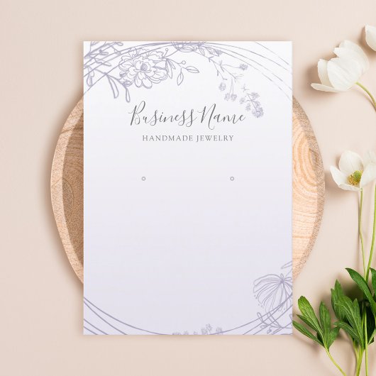 Paarse puinhoop met juwelen visitekaartje