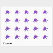 paarse punk duivel mohawk monster ronde sticker (Vel)