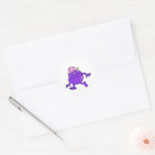 paarse punk duivel mohawk monster ronde sticker (Envelop)
