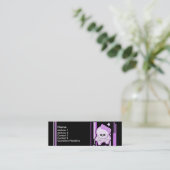 Paarse Punk schedel Mini Visitekaartje (Staand voorkant)