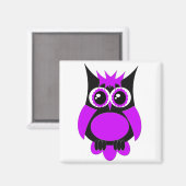 Paarse Punk Uil Magnet (Voorkant / Achterkant)