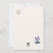 Paarse pup in bloei feestdagenkaart (Achterkant)