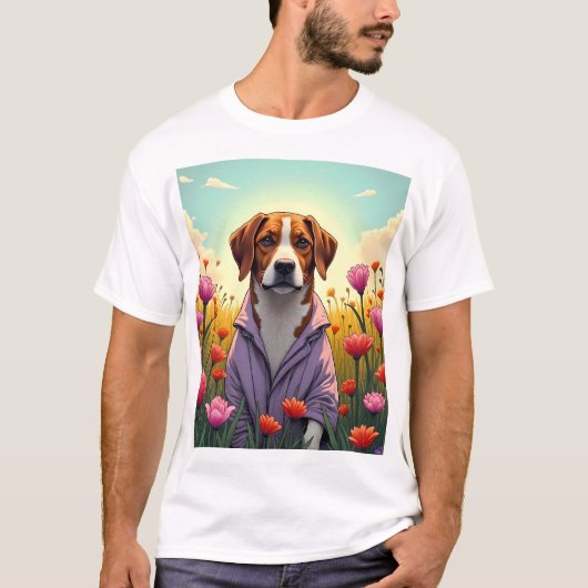 Paarse pup in bloei t-shirt (Voorkant)