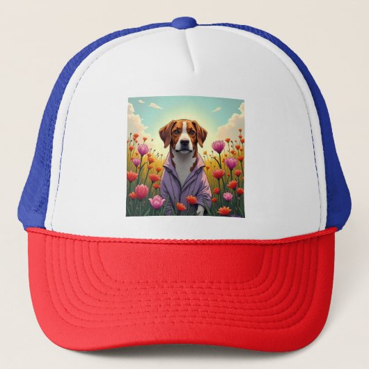Paarse pup in bloei trucker pet (Voorkant)