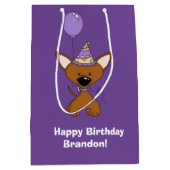 Paarse Puppy Birthday op maat Medium Cadeauzakje