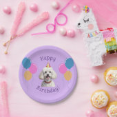 Paarse Puppy Dog Verjaardag Paw-ty Papieren Bordje (Feest)
