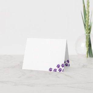 Paarse Puppypootsprenten Blanco Notitiekaartje