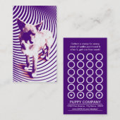 paarse pups ponskaart klantenkaartje (Voorkant / Achterkant)