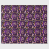 Paarse Purim Princess Wrapping Paper Roll Cadeaupapier (Vlak)