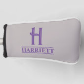 Paarse Putter Headcover met Monogram (Voorkant)