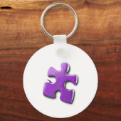 Paarse puzzel! Een ontwerp dat ook voor Autism Bew Sleutelhanger (Voorkant)