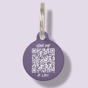Paarse QR-code ID-tag Scannen Huisdierpenning