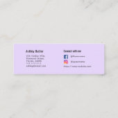 Paarse QR Code Schoonheid Make-up Artiest Mini Visitekaartje (Achterkant)