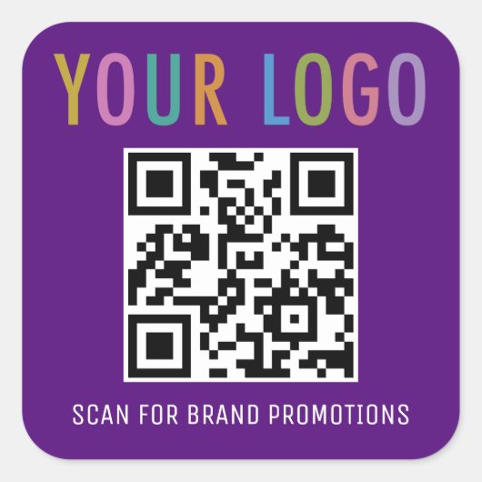 Paarse QR-code sticker Aangepast zakelijk logo vie (Voorkant)