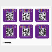 Paarse QR-code sticker Aangepast zakelijk logo vie (Vel)