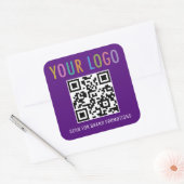Paarse QR-code sticker Aangepast zakelijk logo vie (Envelop)