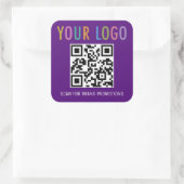Paarse QR-code sticker Aangepast zakelijk logo vie (Tas)
