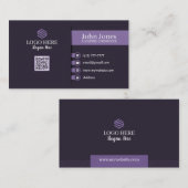 Paarse QR Code Visitekaartjes 23 Verpakking van 10 (Voorkant / Achterkant)