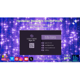 Paarse QR Code Visitekaartjes 23 Verpakking van 10