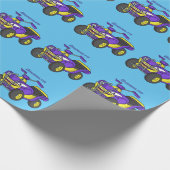 Paarse quad-fietsenafbeelding cartoon cadeaupapier (Hoek)
