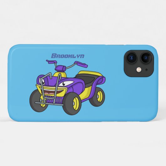 Paarse quad-fietsenafbeelding cartoon Case-Mate iPhone case (Achterkant (horizontaal))