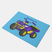 Paarse quad-fietsenafbeelding cartoon deurmat (Schuin)