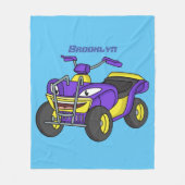 Paarse quad-fietsenafbeelding cartoon fleece deken (Voorkant)