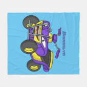 Paarse quad-fietsenafbeelding cartoon fleece deken (Voorkant (Horizontaal))