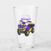 Paarse quad-fietsenafbeelding cartoon glas (Voorkant)