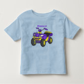 Paarse quad-fietsenafbeelding cartoon kinder shirts (Voorkant)
