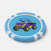Paarse quad-fietsenafbeelding cartoon poker chips (Enkel)
