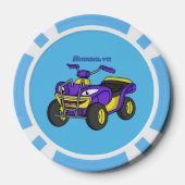 Paarse quad-fietsenafbeelding cartoon poker chips (Achterkant)