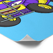 Paarse quad-fietsenafbeelding cartoon poster (Hoek)