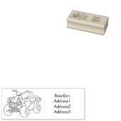 Paarse quad-fietsenafbeelding cartoon rubberstempel (Gestempeld)