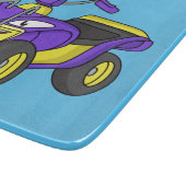 Paarse quad-fietsenafbeelding cartoon snijplank (Hoek)