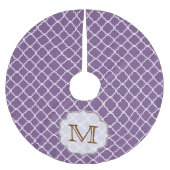 Paarse Quarterfoil Monogram Initialen boomrok Kerstboom Rok (Voorkant)