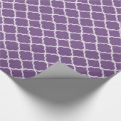 Paarse Quaterfoil Lattice Quarter Wrapping Papier (Hoek)