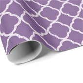 Paarse Quaterfoil Lattice Quarter Wrapping Papier (Rol Hoek)