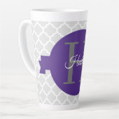 Paarse Quatrefoil Aangepaste latte Mok (Linkerhoek)