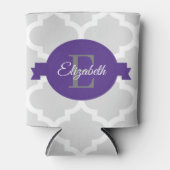 Paarse Quatrefoil Gepersonaliseerde Koelbox Blikjeskoeler (Voorkant)