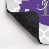 Paarse Quatrefoil Gepersonaliseerde Muismat (Hoek)