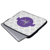 Paarse Quatrefoil-laptophoes Laptop Sleeve (Voorkant onderkant)