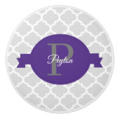 Paarse Quatrefoil - Speciaal ontworpen keramische  Keramische Knop (Voorkant)