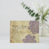  Paarse Queen Anne's Lace Save the Date Aankondigingskaart (Staand voorkant)