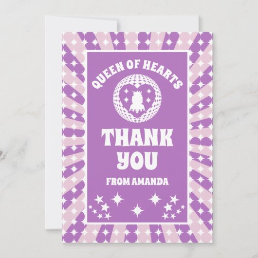 Paarse Queen of Hearts verjaardagskaart Kaart (Voorkant)