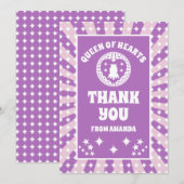 Paarse Queen of Hearts verjaardagskaart Kaart (Voorkant / Achterkant)