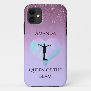 Paarse Queen of the Beam Gymnastiek gepersonalisee Case-Mate iPhone Case