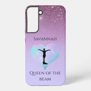 Paarse Queen of the Beam Gymnastiek gepersonalisee Samsung Galaxy Hoesje