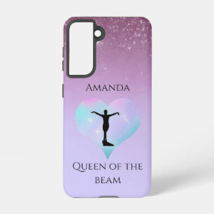 Paarse Queen of the Beam Gymnastiek gepersonalisee Samsung Galaxy Hoesje