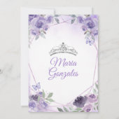 Paarse Quinceañera 15 Anos Kroon Mexicaanse Vlinde Kaart (Achterkant)